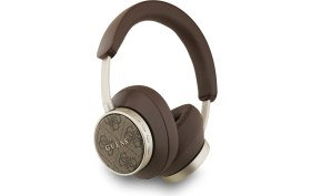 Resim Guess Lisanslı Pu Metal Klasik Yazı Logolu Kulak Üstü Bluetooth Kulaklık Kahverengi 