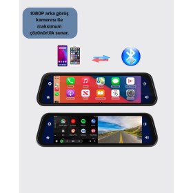 Resim AyrStore 1080P Çift Kameralı Dokunmatik Dikiz Aynası G Sensörlü 