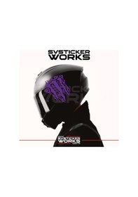 Resim Monster Kask Sticker Tüm Kasklar Uyumlu Tek Yön 1 Adet Mor 