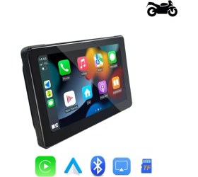 Resim 7'' Carplay Motosiklet Gidon Için Su Geçirmez Navigasyon Akıllı Ekran Ios ve Android Uyumlu 