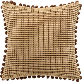 Resim Reedark Kahverengi Makyajlı Kadife Yastık Kılıfı, Mevcut Ev Dekoru İçin Modern Mısır Tanesi Dokusu, 45x45 Cm, Yastık Olmadan 