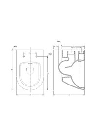 Resim Serel Sapphire 52 cm Kanalsız Asma Klozet Kapak Hariç SP26ADS110 