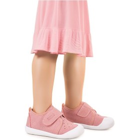 Resim Kiko Kids Daffy Cırtlı Kız Bebek İlk Adım Panduf Ayakkabı Pudra 