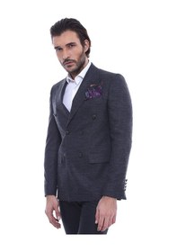 Resim Wessi Kruvaze Slim Fit Erkek Lacivert Ceket Lacivert 