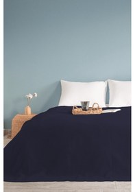 Resim Çift Kişilik Lacivert Dama Desenli Pike. Damalı Otel Pikesi 200 X 230 Lacivert 