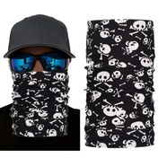 Resim Siyah Beyaz İskelet Baskılı Buff Bandana 