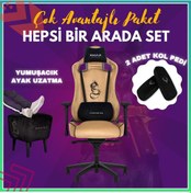 Resim Pro Ayak Uzatmalı Kol Pedli Maximus Hardal Oyuncu Koltuğu -4 Hardal 