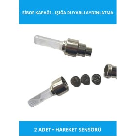 Resim Letsii Işıklı Sibop Kapağı Hareket Sensörlü 2 Adet Pembe Mavi 