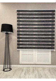 Resim Donatti Bambu Zebra Stor Güneşlik Perde Siyah Gri Kırçıllı Siyah Gri Kırçıllı 