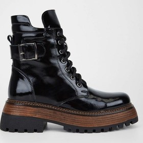 Resim Tamer Tanca Kadın Hakiki Deri Siyah Rugan Casual Bot 775 2315 Bn Bot Sk23/24 Sıyah Krsk Rgn Siyah 