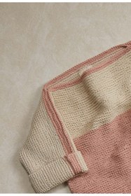 Resim MiniMundoOrganic Unisex Bebek Pembe Ekru Kazak 