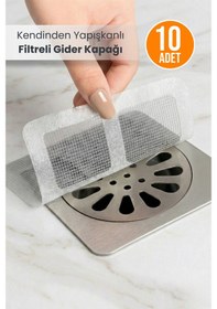 Resim 10 Adet Kendinden Yapışkanlı Filtreli Gider Önleyici Kapak Tıkanıklık Önleyici Gider Süzgeci 10 Adet 
