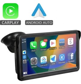 Resim Monozone Carplay Apple-Android Auto Harici Ekran Tak Çalıştır Multimedya Kablosuz Oto Carplay 7inç 