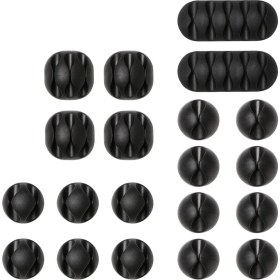 Resim Kablo Klipleri Kablo Tutucu, Çok Amaçlı Kablo Yönetim Kablosu Düzenleyici Seti Masa, Güç Kablosu, USB Şarj Kablosu, Şarj Aletleri, Ses Kablosu, 20&apos;li Paket, Siyah 