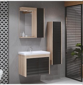 Resim Denko Mostar 70 Cm Banyo Dolabı Takımı + Boy Dolabı Çok Renkli 