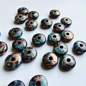 Resim 100 Adet Akrilik Antik Bronz & Turkuaz Yuvarlak Diskler - Vintage Tarzı Takı Yapımı, Anahtarlık ve Çanta Süsleri için DIY Malzemeleri - Eskitme Patina Kaplama Dayanıklı Dekoratif Ara Parçalar 