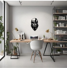 Resim Dekoratif Metal Sanatı Kratos God Of War Metal Duvar Tablosu Pop Art 