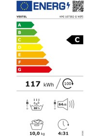 Resim Vestel KMI 107302 G Wi-Fi 10 KG Isı Pompalı Çamaşır Kurutma Makinesi 