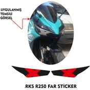 Resim MOTOSEPETİM RKS R250 UYUMLU FAR KAPLAMA STİCKER KIRMIZI X 2023/24 