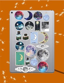 Resim Ay - Moon Temalı Sticker Seti, Çıkartma, Ajanda Bujo Scrapbook Kolaj Etiket Bullet Journal Diğer 