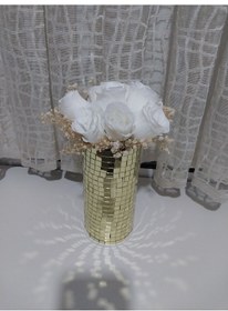 Resim Işıltı Home Desıgn Aynalı Cam Vazo Orta Boy 