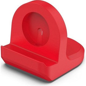 Resim Samsung Galaxy Uyumlu Watch 6/6 Klasik Akıllı Saat İçin Silikon Şarj Braketi Kırmızı 