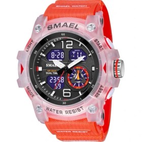 Resim Hanyang Kırmızı 2022 Yeni Smael Çift Zamanlı Erkek Saatler 50 M Su Geçirmez Askeri Saatler Erkek 8007 Şok Dayanıklı Spor Saatler Hediyeler Saat (Yurt Dışından) 