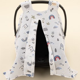 Resim Puset Örtüsü - Tek Taraflı - Mavi Kedi 