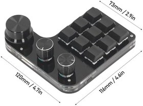 Resim 9 Anahtar Mini Tuş Takımı 3 Kontrol Düğmesi, Özelleştirilebilir Kırmızı Anahtar RGB LED USB C Bağlantı Kablolu Mekanik Tuş Takımı Oyun, Ofis, Müzik Için 
