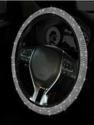 Resim Kadın Sürücülere Özel Pırlanta Model Geçmeli Direksiyon Kılıfı Gümüş 