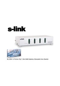 Resim S Link Sl 2041 4 Pc 1 Monitör Ps2 Vga Otomatik Kvm Switch 