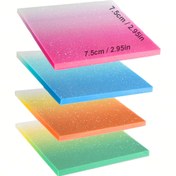 Resim 1 adet Gradyan Parıltılı Not Defteri - Su Geçirmez, Kalıntı Olmaz, Yarı Şeffaf 7,62x7,62 inç PET Kare Etiketler, Kitap İşareti, Ofis Malzemeleri, Kitap Notu, Mürekkep ve Kalemler için İdeal (50 Sayfa/200 Sayfa), Ofis Malzemeleri | Gradyan Tasarım | Dayanıklı Etiketler, Defter Aksesuarları 