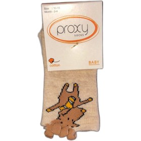Resim Prox Bej Geyikli Bebek Çorabı 