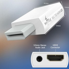 Resim May Flash Wii - HDMI Dönüştürücü 1080P, Full HD Cihaz için, Wii HDMI Adaptörü 3,5 mm Ses Jakı ve HDMI Çıkışı Wii, Wii U, HDTV ile Uyumlu, Monitör-Destekler Wii Ekran Modları 720P, NTS 