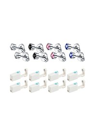 Resim Leezsing Kendinden Delici Aletler Paslanmaz Çelik Kulak Delici Tabanca Seti 4 Çift Çelik Kulak Çıtçıt Tek Kullanımlık Ağrısız Vücut Delici Alet Güvenli 