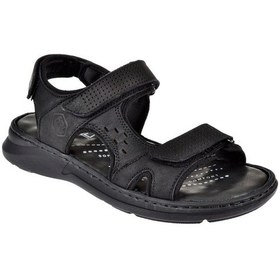 Resim Forelli Hakiki Deri Comfort Cırtlı Erkek Sandalet For-40526 Siyah Nubuk-siyah Nubuk Siyah Nubuk 
