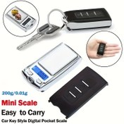 Resim Anahtarlık ile mini dijital cepli tartı - 200g/0.01g hassasiyet, taşınabilir elektronik tartı, takı, gıda, otomotiv detaylandırma için - Pil ile çalışır, şarj edilemeyen düğme pil, ≤36V 