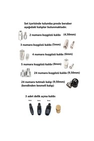 Resim tuhafiyecimiz Tulumba Presli, 10 Kalıplı Kuşgözü Çakma Seti Ve Saklama Kutusu Lila 