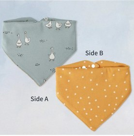 Resim Insular Tükürük Havlusu % 100% Pamuk Yumuşak Önlükler Cilt Dostu Üçgen Ti Green Duck Yeşil 