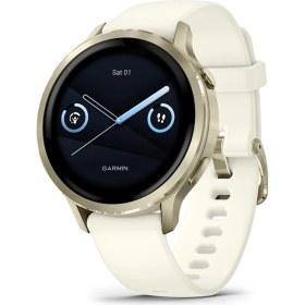 Resim Garmin Garmın Venu 4 - 41 mm - Lunar Gold Silikon Kayışlı 