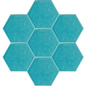 Resim Can Seramik - 15*17 Cm. Turkuaz Altıgen Seramik Karo (5 Li 1 Paket) 