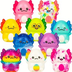 Resim 5 Adet/10 Parça Mini Aksolotl Squishy Oyaları, Paskalya Parti Hediyeleri, İkramlar ve Ödüller Ev Dekorasyonu Cadılar Bayrabı, Şükran Günü ile Tatil Süslemesi için Eğitici Kolektörler Yumuşak Malzeme Daya 