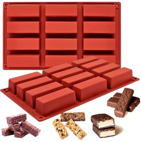 Resim Tahtakale Toptancı Silikon Kalıp Dubai Çikolata Bar ve Kek Dikdörtgen Kalıbı 12 Li 