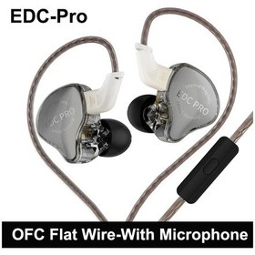 Resim Yeni Kz Edc Pro Kulaklık Dinamik Kulak İçi Monitör Kulaklıklar Hifi Stereo Gray With Mic 