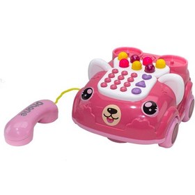 Resim Oyuncak Telefon Işıklı Sesli Klasik Telefon Pembe 