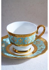 Resim Acar Hadley 12 Parça 6 Kişilik Kahve Fincan Takımı Turkuaz 06928 Turkuaz 