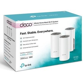 Resim TP-Link Deco E4 AC1200 Tüm Evi Kapsayan Mesh 3'lü WiFi Sistemi 