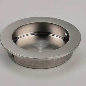 Resim 2 Adet Şık Fırçalanmış Paslanmaz Çelik Yuvarlak Gömme Kapı Kolları - Gömme Montaj, Görünmez Dolap & Çekmece Kolları, 40mm & 60mm Boyutlar ile 35mm & 51mm Delik Kesimi, Gardıroplar İçin Mükemmel 