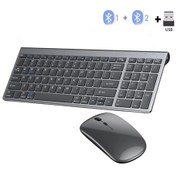 Resim Conventions1 Gri Bluetooth 5.0 Ve 2.4g Kablosuz Klavye Fare 