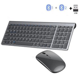 Resim Conventions1 Gri Bluetooth 5.0 Ve 2.4g Kablosuz Klavye Fare 